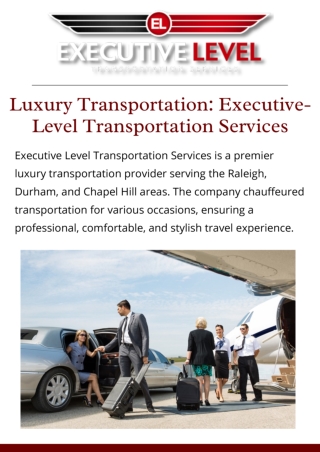The Future of Luxury Transportation Elevating Executive Travel with Premium Service