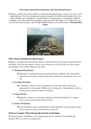 Your Guide to Real Estate in Barbuda: Find Your Dream Property