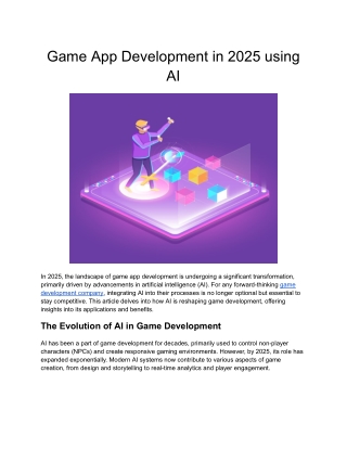 Game App Development in 2025 using AI