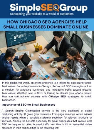 How Chicago SEO Agencies Help Small Businesses Dominate Online