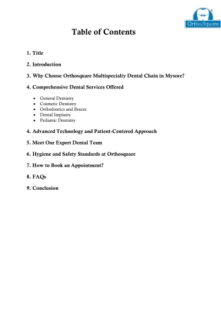 Halt your search for wise dentist in Mysore with Orthosquare