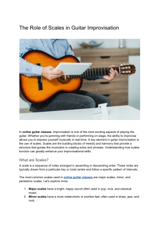 The Role of Scales in Guitar Improvisation