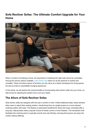 Sofa Recliner Sofas The Ultimate Comfort Upgrade for Your Home