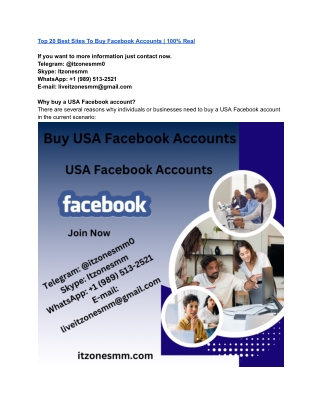 Top 20 Best Sites To Buy Facebook Accounts _ 100% Real