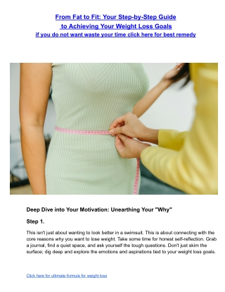 From Fat To Fit Achieving Your Weight Loss Goal