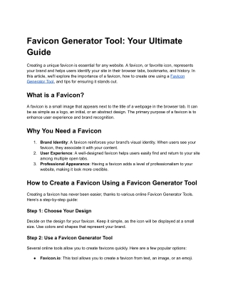 Favicon Generator Tool_ Your Ultimate Guide