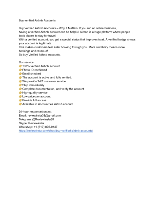 Buy verified Airbnb Accounts
