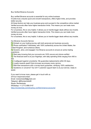 Buy Verified Binance Accounts