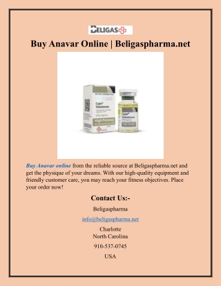 Buy Anavar Online Beligaspharma.net