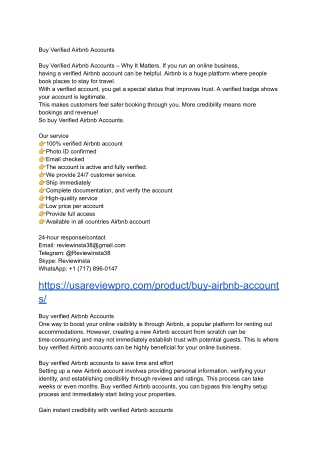 Buy verified Airbnb Accounts 2025