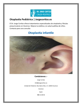 Otoplastia Pediátrica  Jorgecortizo.es