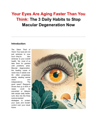 Your Eyes Are Aging Faster Than You Think The 3 Daily Habits to Stop Macular Degeneration Now