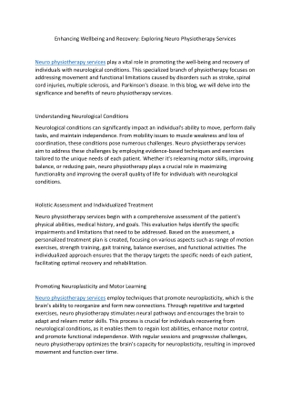 Leaders in neuro and disability, Klint Neuro specialises in Neuro Physiotherapy