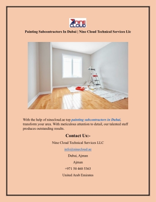 Painting Subcontractors In Dubai  Nine Cloud Technical Services Llc