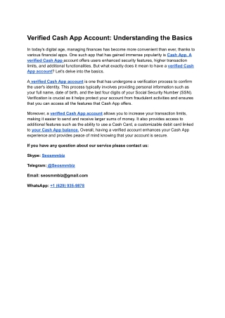 Different Packages Available For : Buy Verified Cash App Account