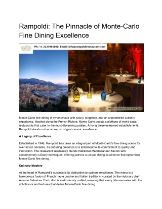 Rampoldi_ The Pinnacle of Monte-Carlo Fine Dining Excellence