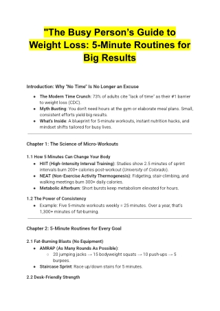 The Busy Person’s Guide to Weight Loss 5 Minute Routines for Big Results