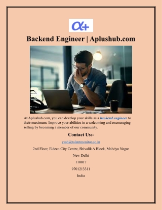Backend Engineer  Aplushub.com