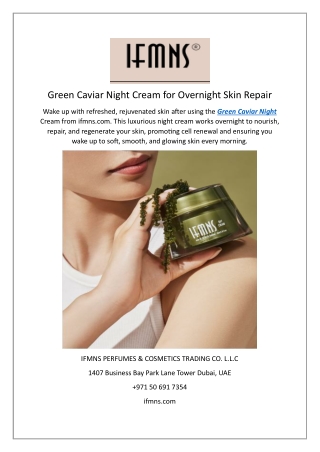 Green Caviar Night Cream for Overnight Skin Repair