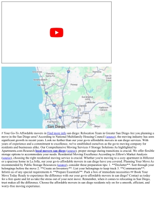 # Your Go-To Affordable movers in san diego: Relocation Team in Greater San Dieg