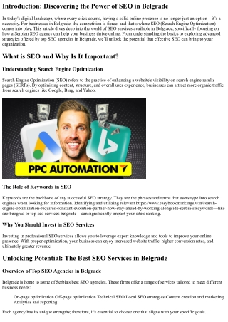 Unlocking Potential: The Best SEO Services in Belgrade