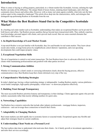 What Makes the Best Realtors Stand Out in the Competitive Scottsdale Market?