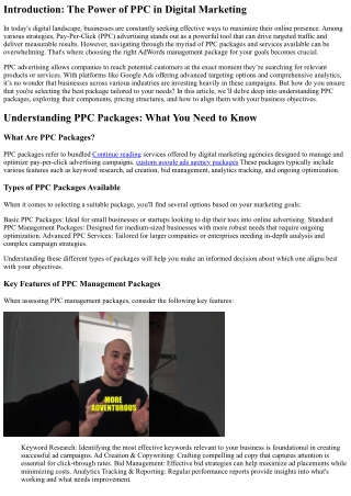 Choosing the Right AdWords Management Package for Your Goals