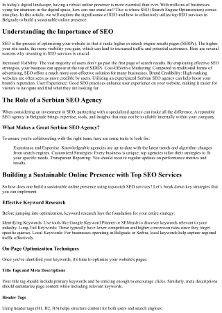 “Building a Sustainable Online Presence with Top SEO Services”