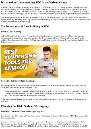 The Art of Link Building with Top Serbian SEO Agencies