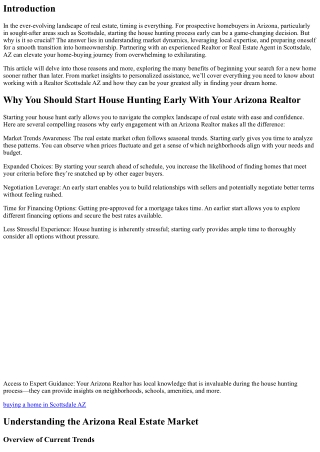 “Why You Should Start House Hunting Early With Your Arizona Realtor”