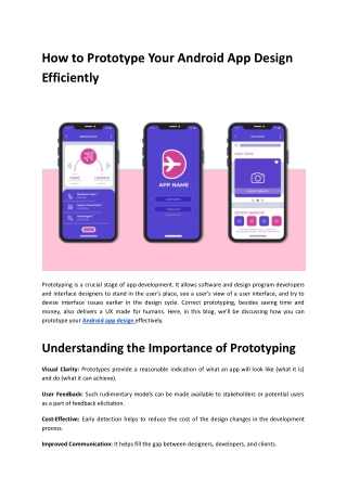 How to Prototype Your Android App Design Efficiently