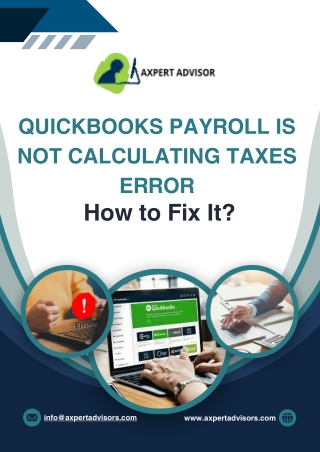 Fix QuickBooks Payroll is not Calculating Taxes Problem