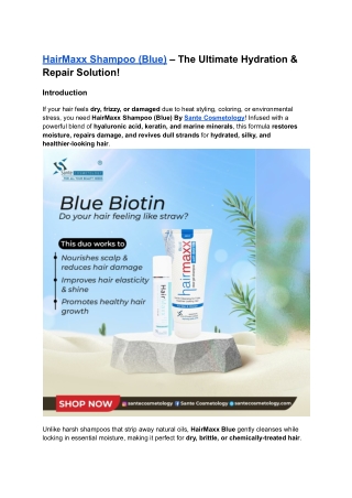 HairMaxx Shampoo (Blue) – The Ultimate Hydration & Repair Solution