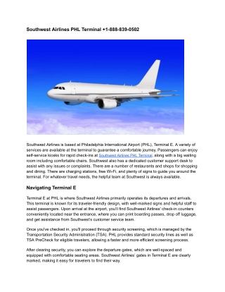 Southwest Airlines PHL Terminal