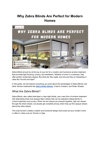 Why Zebra Blinds Are Perfect for Modern Homes