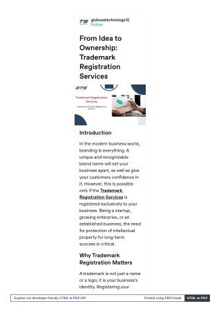 From Idea to Ownership: Trademark Registration Services