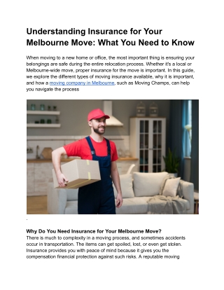 Understanding Insurance for Your Melbourne Move_ What You Need to Know