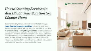 House Cleaning Services in Abu Dhabi Your Solution to a Cleaner Home