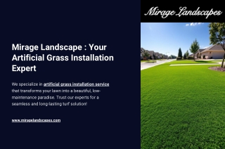 Professional Artificial Grass Installation Service by Mirage