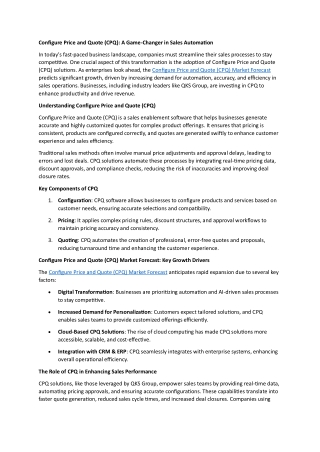 Configure Price and Quote (CPQ)- A Game-Changer in Sales Automation