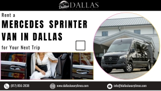 Rent a Mercedes Sprinter Van in Dallas for Your Next Trip