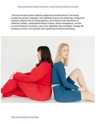 Shocking Celebrity Weight Loss Secrets – What They Don’t Want You to Know! give me 5 headings for this e book