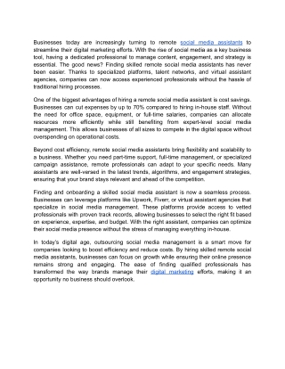 Content # 8- Social Media Virtual Assistant