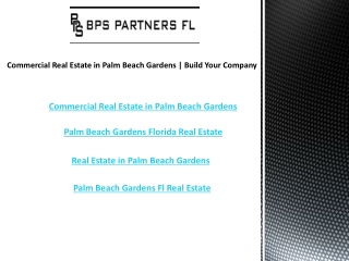 Commercial Real Estate in Palm Beach Gardens | Build Your Company