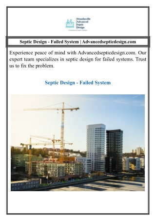 Septic Design - Failed System | Advancedsepticdesign.com