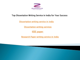 Top Dissertation Writing Service in India for Your Success