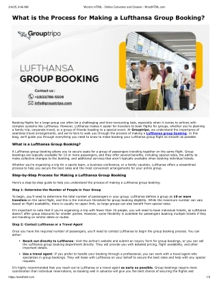 What is the Process for Making a Lufthansa Group Booking?