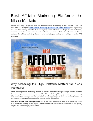 Best Affiliate Marketing Platforms for Niche Markets