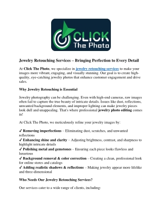 Jewelry Retouching Services