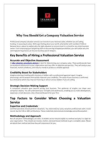 Why You Should Get a Company Valuation Service